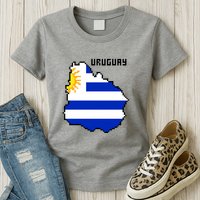 Uruguay 8 Bit Pixelated Womens T-Shirt
