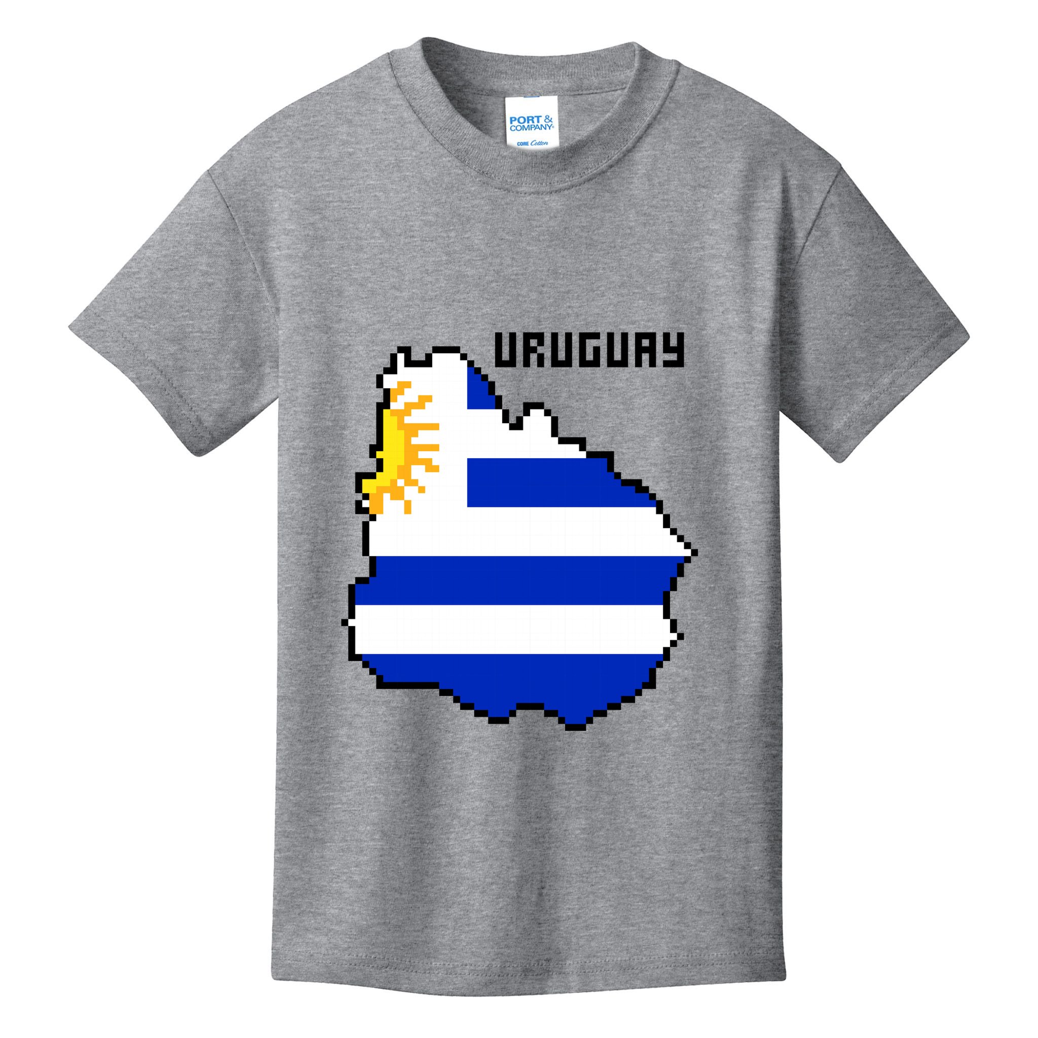 Uruguay 8 Bit Pixelated Kids T-Shirt