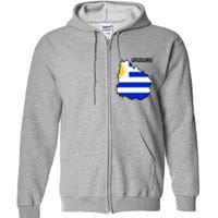 Uruguay 8 Bit Pixelated Full Zip Hoodie