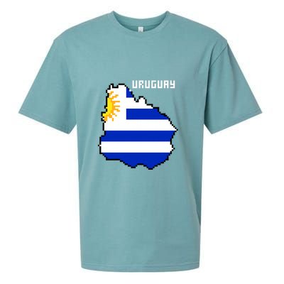 Uruguay 8 Bit Pixelated Sueded Cloud Jersey T-Shirt