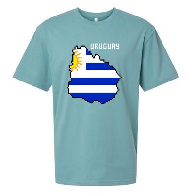 Uruguay 8 Bit Pixelated Sueded Cloud Jersey T-Shirt