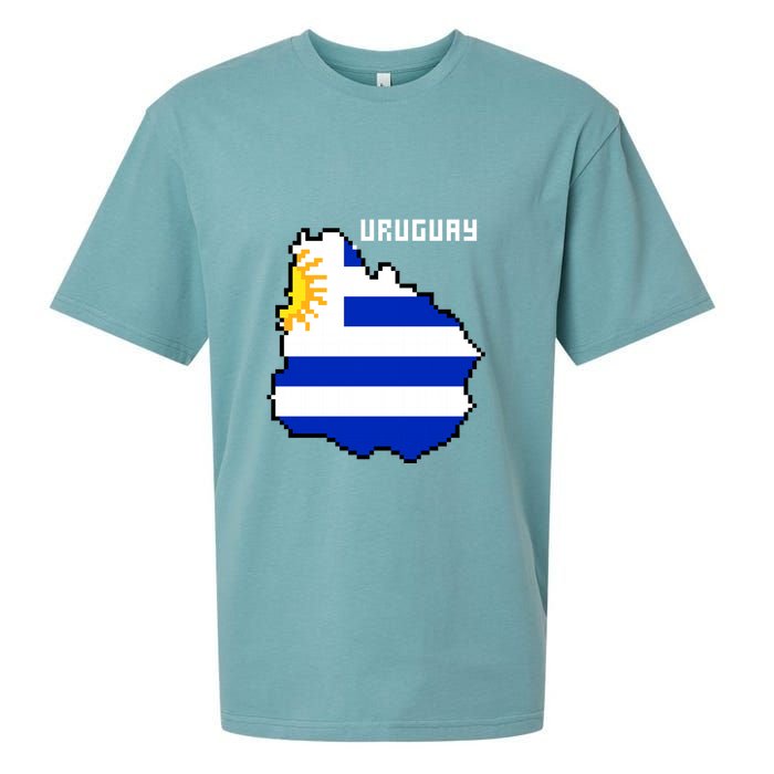 Uruguay 8 Bit Pixelated Sueded Cloud Jersey T-Shirt