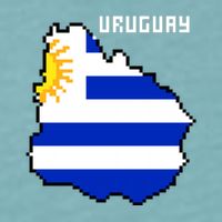 Uruguay 8 Bit Pixelated Sueded Cloud Jersey T-Shirt