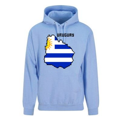 Uruguay 8 Bit Pixelated Unisex Surf Hoodie