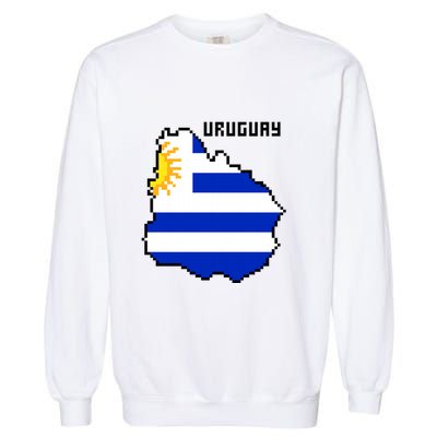 Uruguay 8 Bit Pixelated Garment-Dyed Sweatshirt
