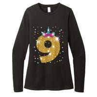 Unicorn 9th Birthday Girl Nine 9 Years Old Womens CVC Long Sleeve Shirt