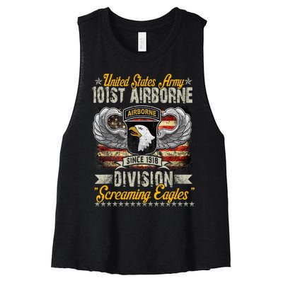 U.S Army 101St Airborne Division Veteran Veterans Day Women's Racerback Cropped Tank