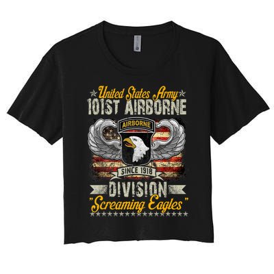 U.S Army 101St Airborne Division Veteran Veterans Day Women's Crop Top Tee