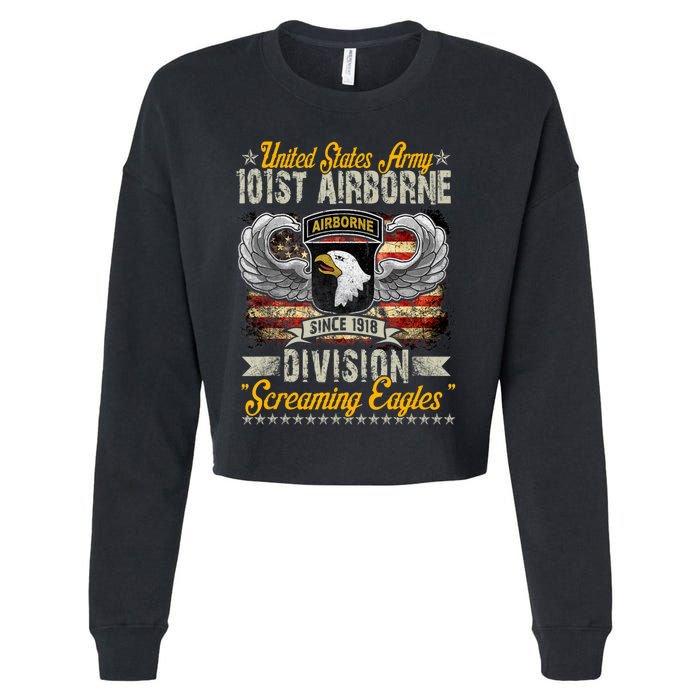 U.S Army 101St Airborne Division Veteran Veterans Day Cropped Pullover Crew