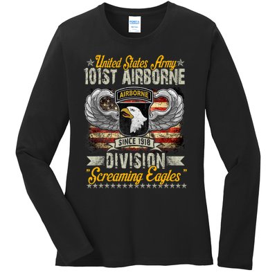 U.S Army 101St Airborne Division Veteran Veterans Day Ladies Long Sleeve Shirt