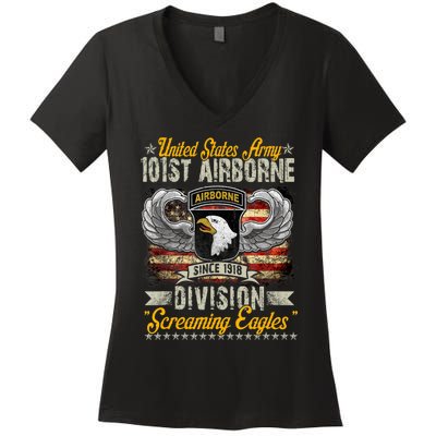 U.S Army 101St Airborne Division Veteran Veterans Day Women's V-Neck T-Shirt