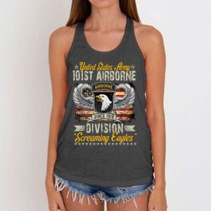 US Army 101ST Airborne Division Soldier Veteran Apparel Women's Knotted Racerback Tank