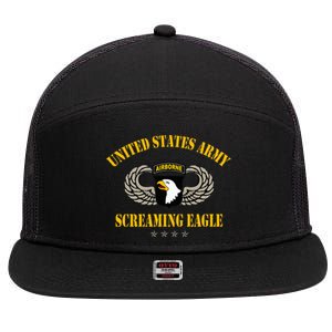 U.S Army 101st Airborne Screaming Eagle Veterans Day 7 Panel Mesh Trucker Snapback Hat