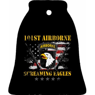 U.S Army 101st Airborne Division Veteran Screaming Eagle Ceramic Bell Ornament