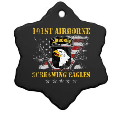 U.S Army 101st Airborne Division Veteran Screaming Eagle Ceramic Star Ornament