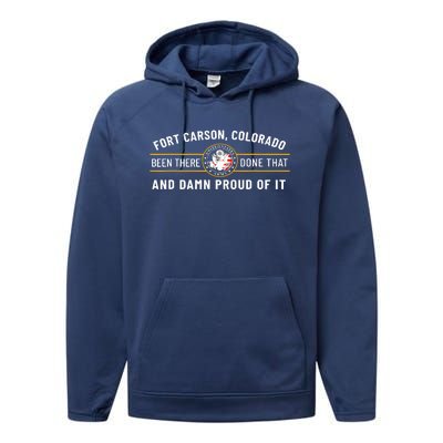 Us Army 4th Infantry Division Fort Carson Colorado Veteran Performance Fleece Hoodie