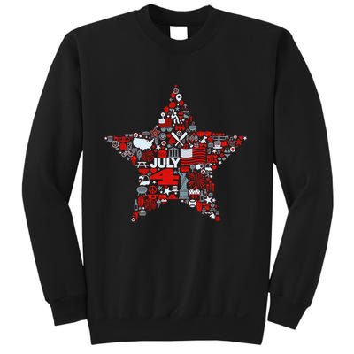 USA American 4th Of July Pattern Star Sweatshirt