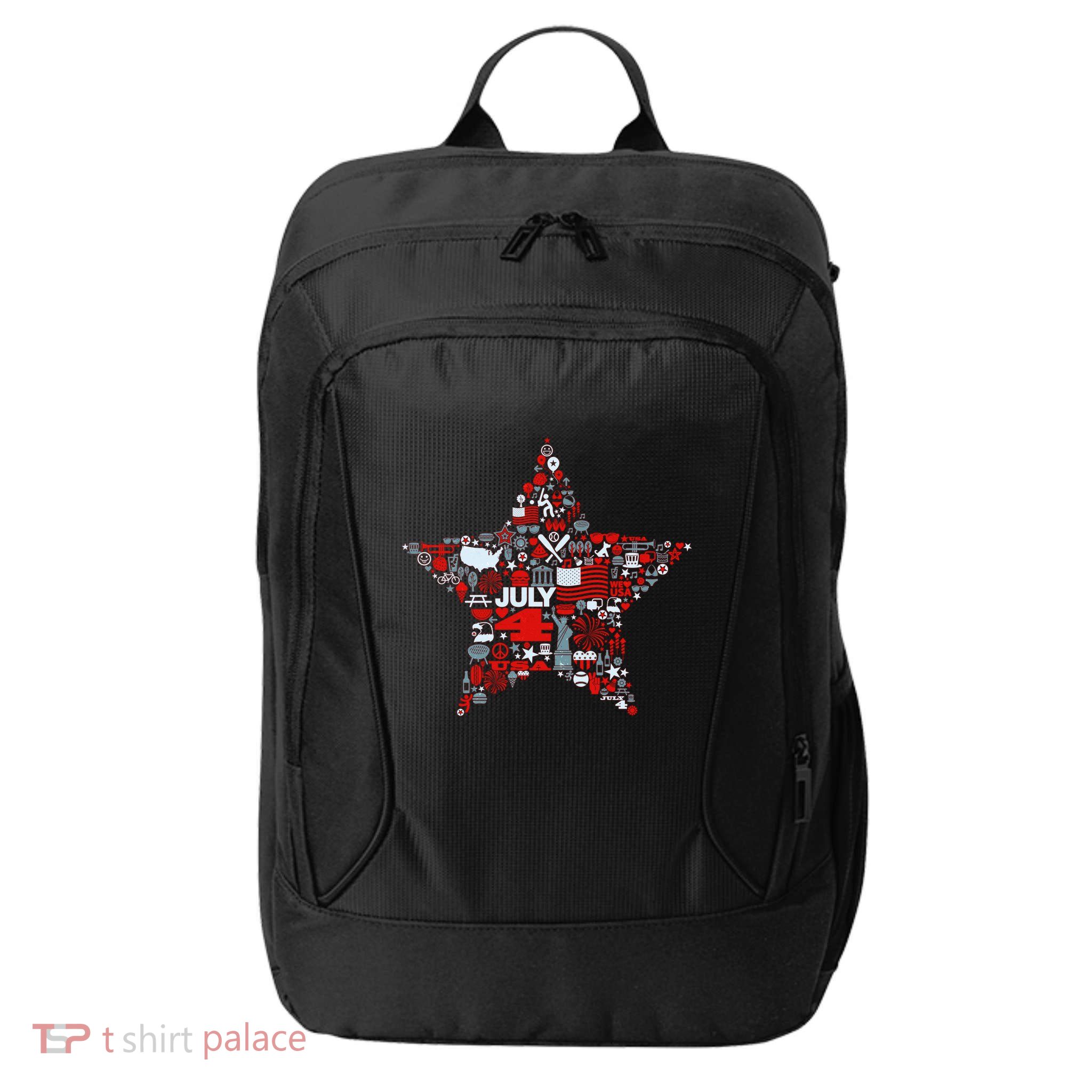 USA American 4th Of July Pattern Star City Backpack