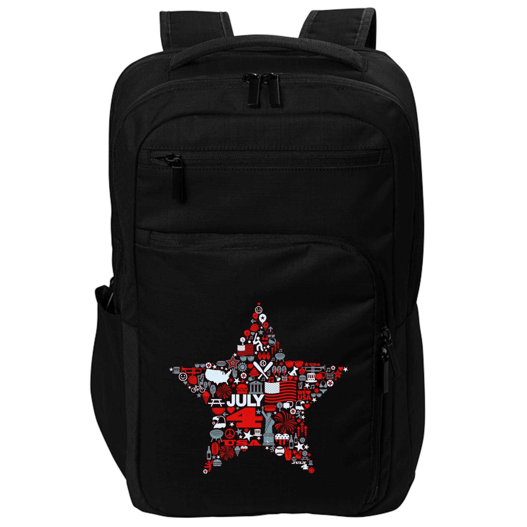 USA American 4th Of July Pattern Star Impact Tech Backpack