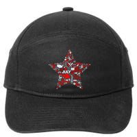 USA American 4th Of July Pattern Star 7-Panel Snapback Hat