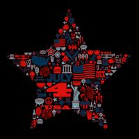 USA American 4th Of July Pattern Star Mug