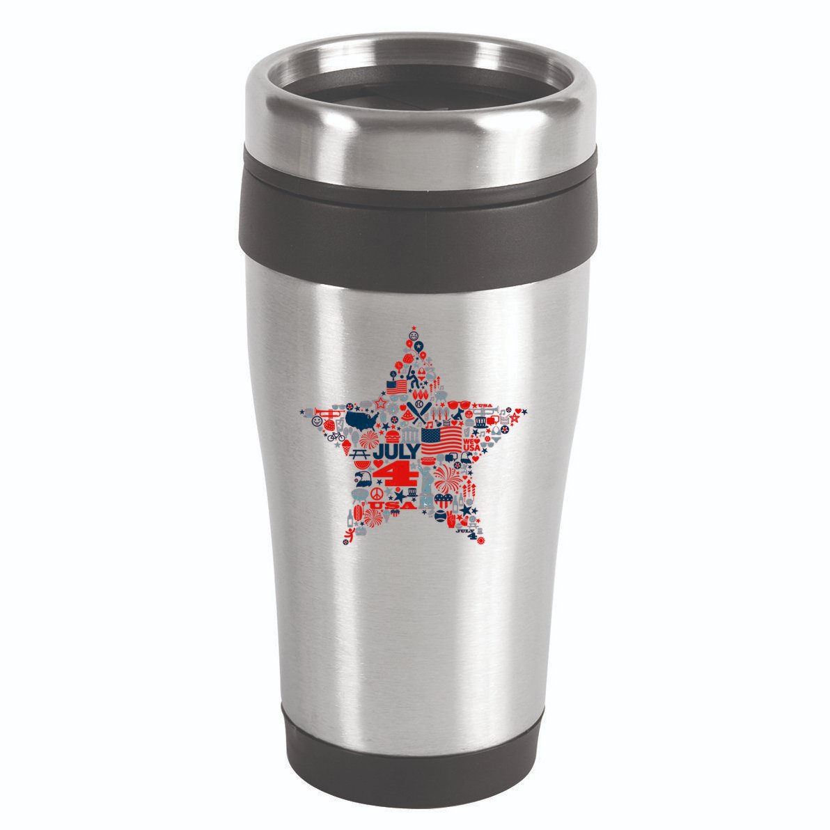USA American 4th Of July Pattern Star 16oz Travel Tumbler