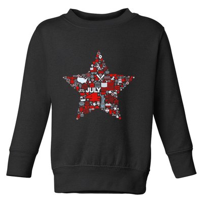 USA American 4th Of July Pattern Star Toddler Sweatshirt
