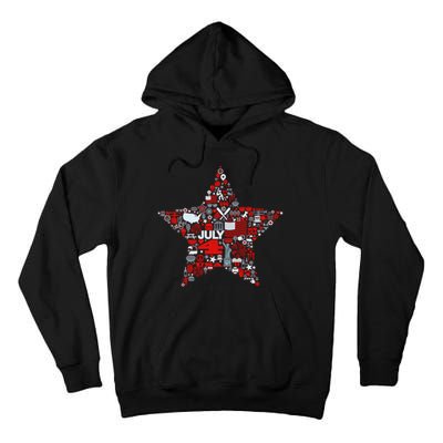 USA American 4th Of July Pattern Star Tall Hoodie