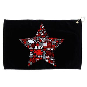 USA American 4th Of July Pattern Star Grommeted Golf Towel