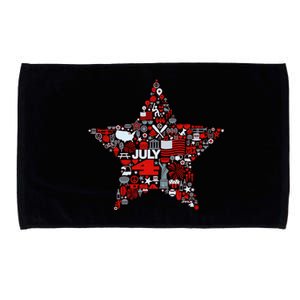 USA American 4th Of July Pattern Star Microfiber Hand Towel