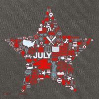 USA American 4th Of July Pattern Star Cotton Canvas Backpack