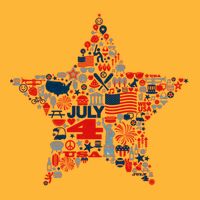USA American 4th Of July Pattern Star Cooling Performance Crew T-Shirt