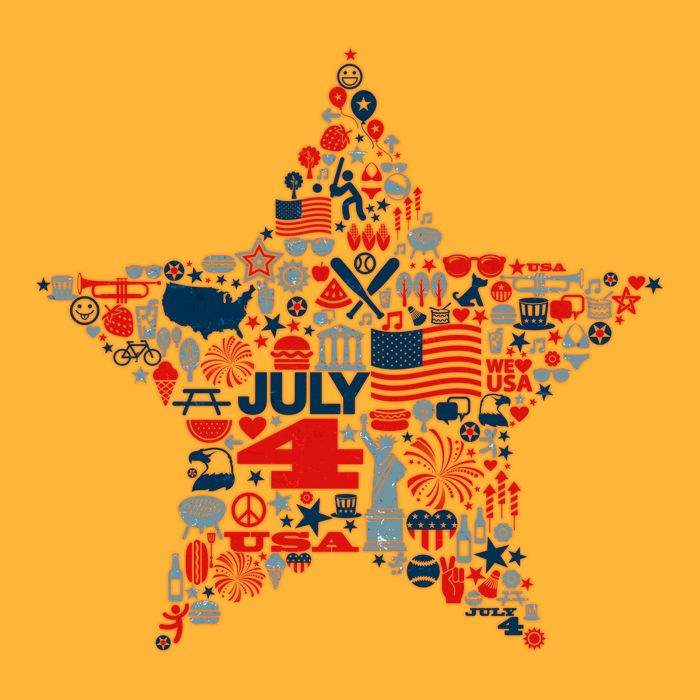 USA American 4th Of July Pattern Star Cooling Performance Crew T-Shirt