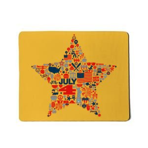 USA American 4th Of July Pattern Star Mousepad