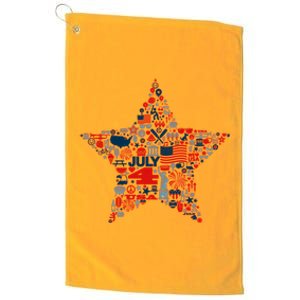 USA American 4th Of July Pattern Star Platinum Collection Golf Towel