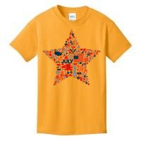 USA American 4th Of July Pattern Star Kids T-Shirt