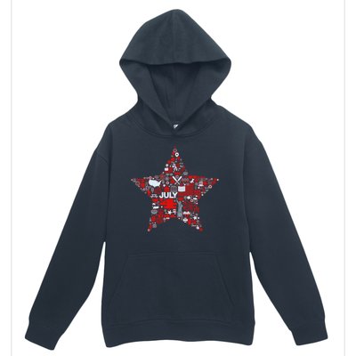 USA American 4th Of July Pattern Star Urban Pullover Hoodie