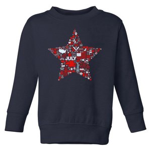 USA American 4th Of July Pattern Star Toddler Sweatshirt