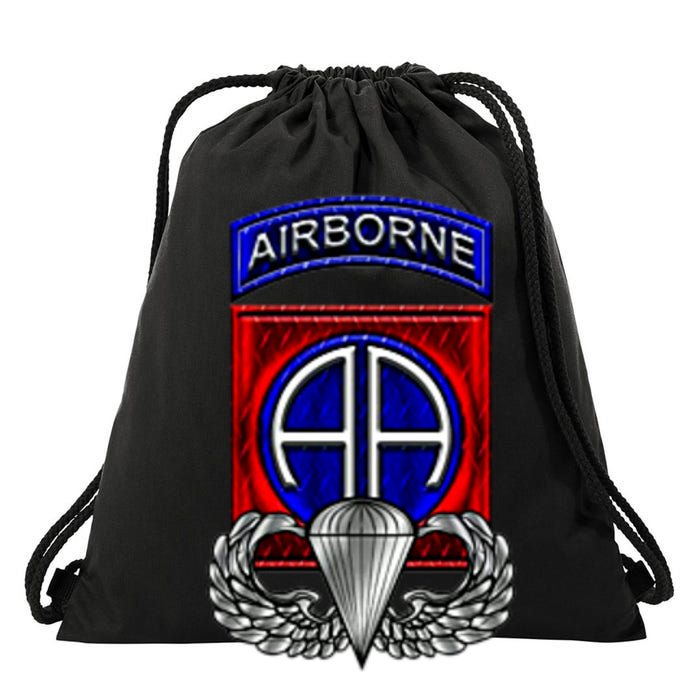 U.S Army 82nd Airborne Division Paratrooper Veteran Vintage Drawstring Bag