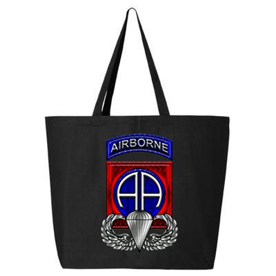 U.S Army 82nd Airborne Division Paratrooper Veteran Vintage 25L Jumbo Tote