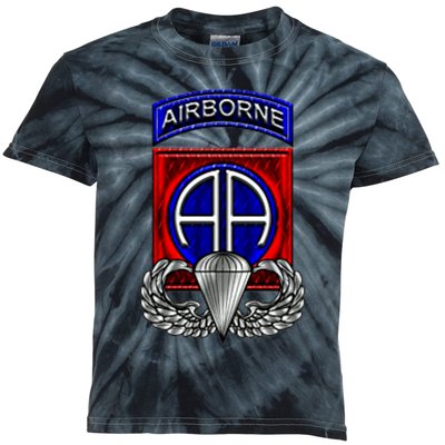 U.S Army 82nd Airborne Division Paratrooper Veteran Vintage Kids Tie-Dye T-Shirt