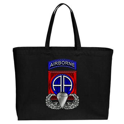 U.S Army 82nd Airborne Division Paratrooper Veteran Vintage Cotton Canvas Jumbo Tote