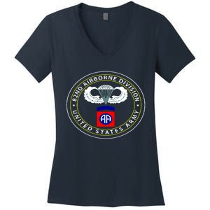 US Army 82nd AIRBORNE Division Veteran Women's V-Neck T-Shirt