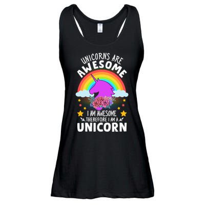 Unicorns Are Awesome I Am Awesome Therefore I Am A Unicorn Ladies Essential Flowy Tank