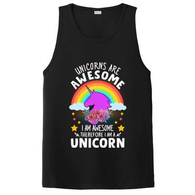 Unicorns Are Awesome I Am Awesome Therefore I Am A Unicorn PosiCharge Competitor Tank