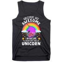 Unicorns Are Awesome I Am Awesome Therefore I Am A Unicorn Tank Top