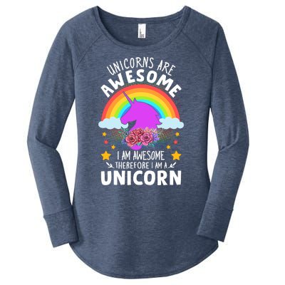 Unicorns Are Awesome I Am Awesome Therefore I Am A Unicorn Women's Perfect Tri Tunic Long Sleeve Shirt