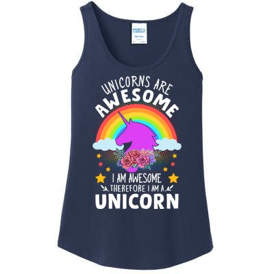 Unicorns Are Awesome I Am Awesome Therefore I Am A Unicorn Ladies Essential Tank