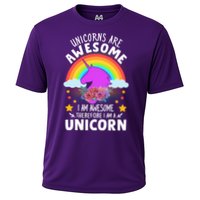 Unicorns Are Awesome I Am Awesome Therefore I Am A Unicorn Performance Shirt