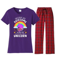 Unicorns Are Awesome I Am Awesome Therefore I Am A Unicorn Women's Flannel Pajama Set